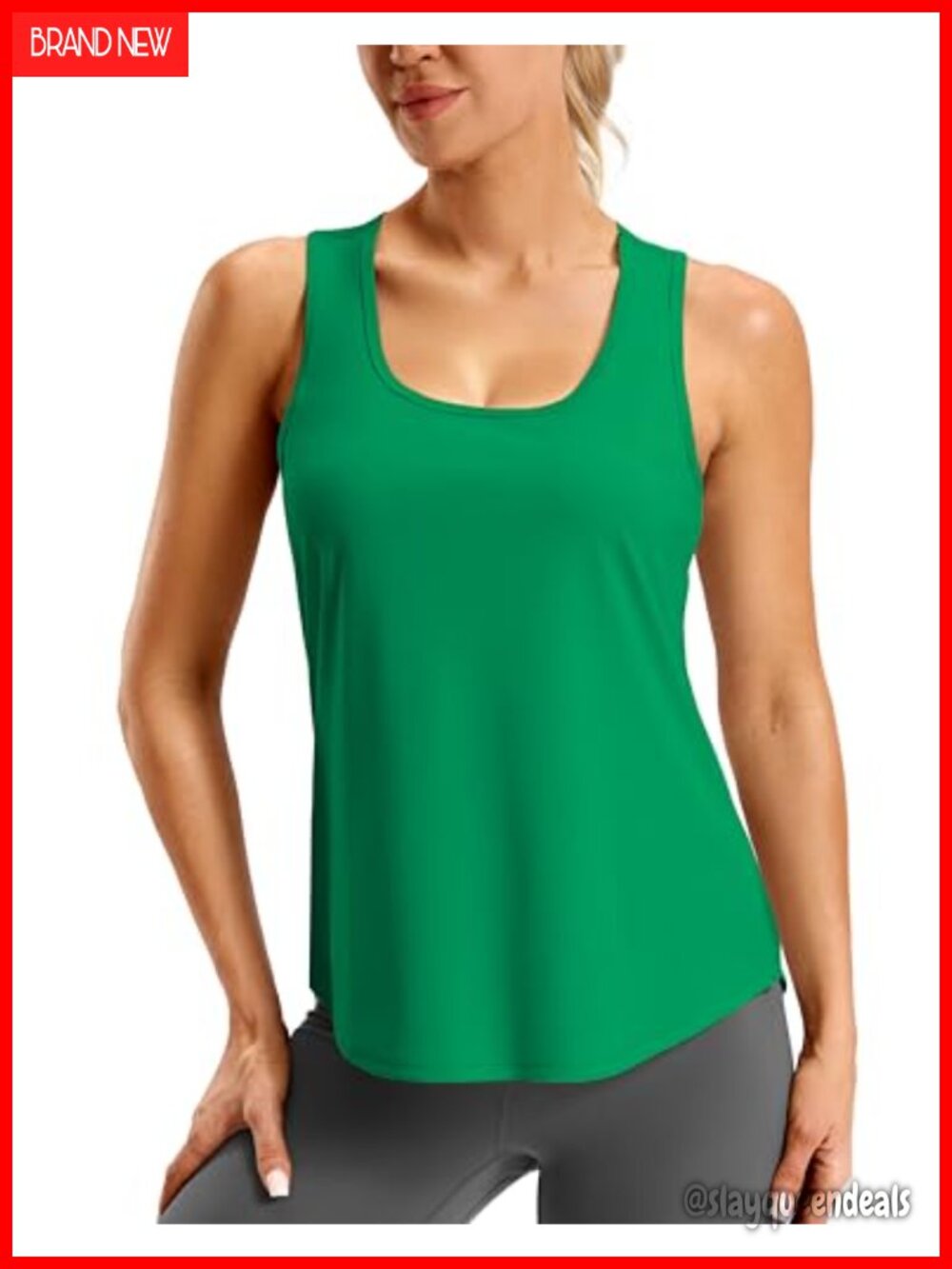 SANTINY Women's Racerback Workout Tank Scoop Neck Athletic Gym Top